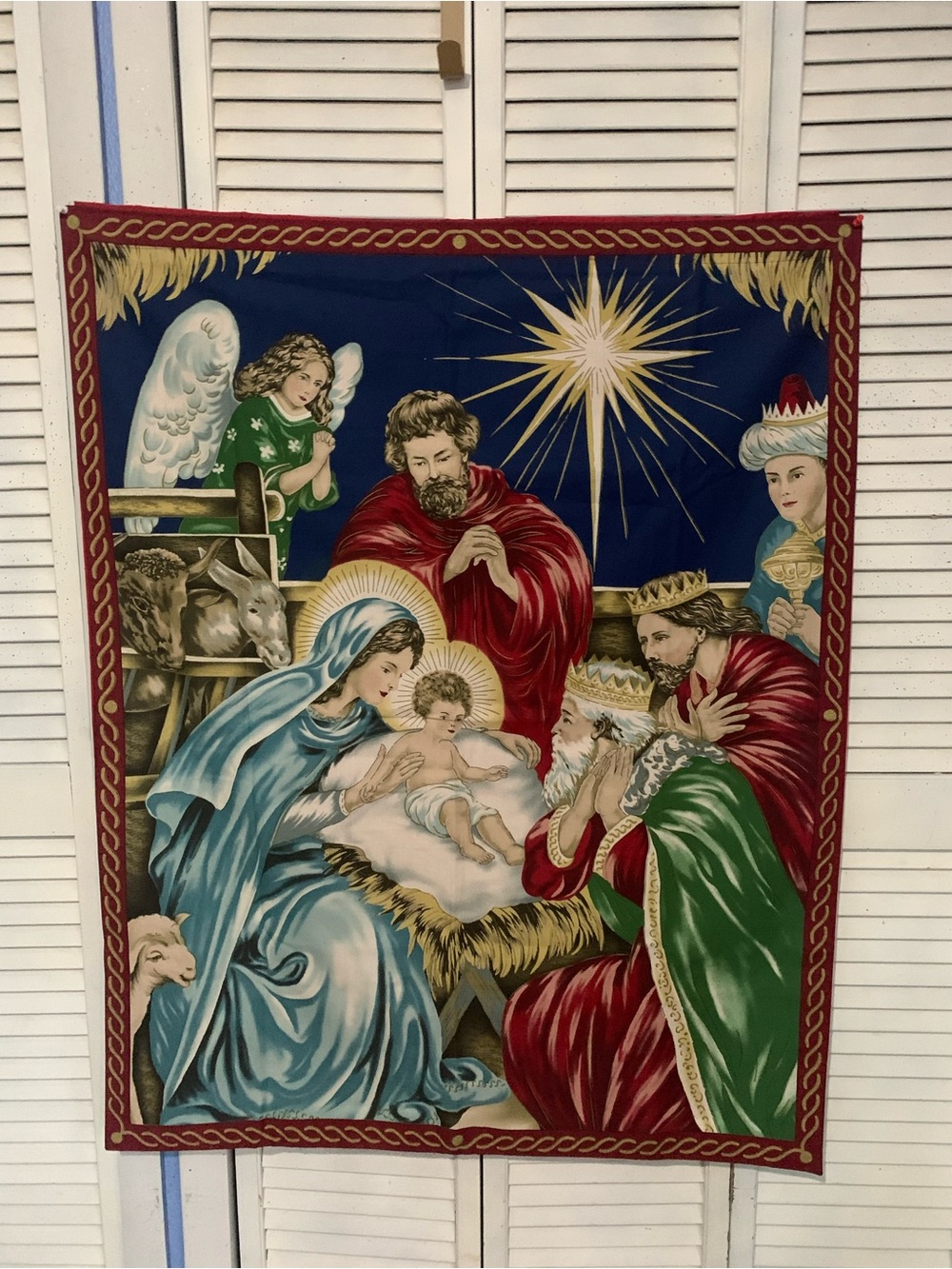Vintage Nativity Scene Decorative Wall Hanging